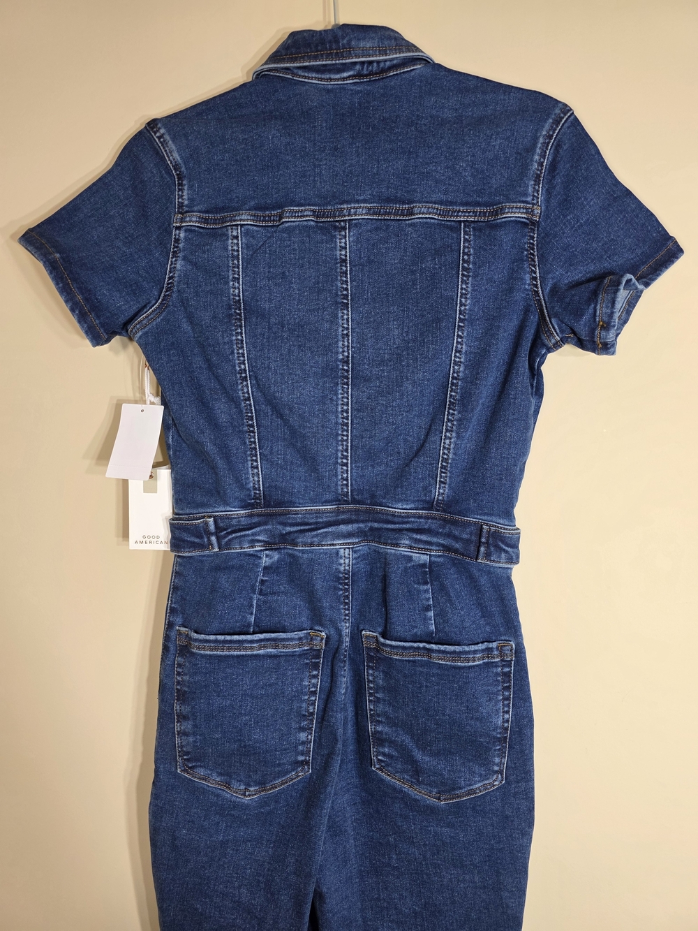 Good American NWT $199 Denim Utility Jumpsuit Indigo Wash Size Medium - Picture 11 of 12